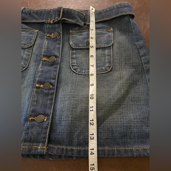 Vintage RL Denim Button-Up mini Skirt size 6 - Picture 6 of 8